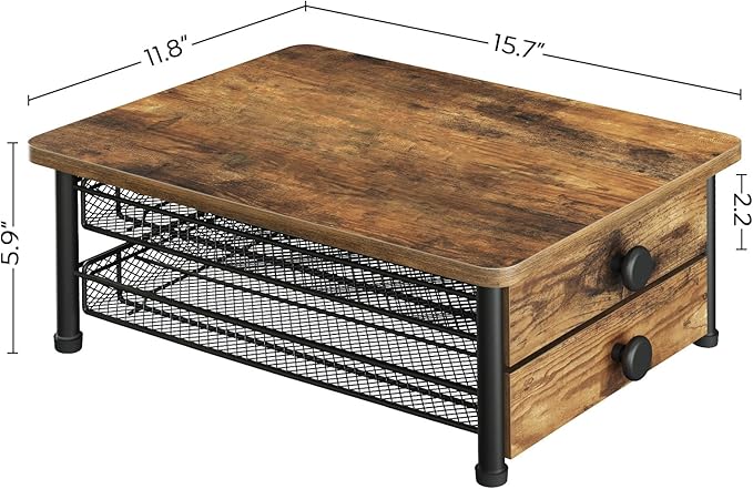 YATINEY Coffee Pod Drawer Holder, 70 Capacity Coffee Capsule Storage Organizer, 2-Tier Coffee Pod Drawer for K Cup, for Home Kitchen, Rustic Brown KH28BR