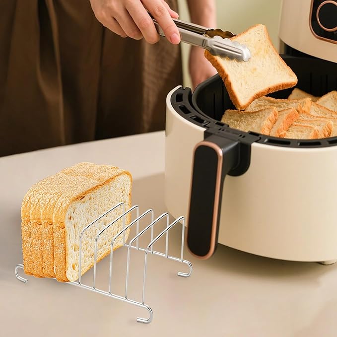 Of 4 Stainless Steel Toasts Rack 8 Slices Bread Holder Air Fryers Accessories Organizers Baking Tool Cooling Rack Kitchen Baking Tool
