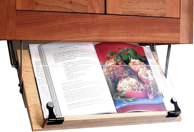 Clear Solutions Under Cabinet Mounted Cookbook Holder - Wood - Made in The USA