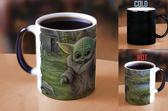Morphing Mugs Star Wars – The Mandalorian – Child’s Play - Thomas Kinkade – One 11 oz Color Changing Ceramic Mug – Image Revealed When HOT Liquid Is Added! MMUG1224