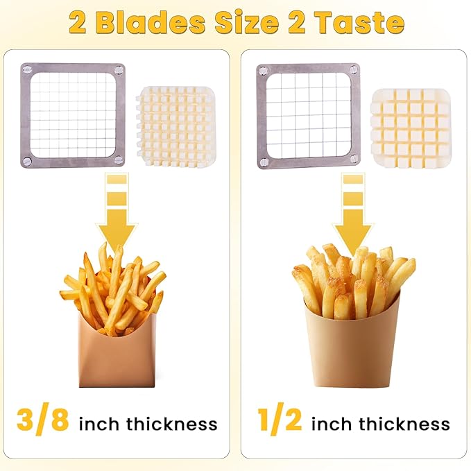 Commercial Vegetable Fruit Chopper 1/4″&3/8″ Blade Heavy Duty Professional Food Dicer Kattex French Fry Cutter Onion Slicer Stainless Steel for Tomato Peppers Potato (16in Hand Pressure Style)