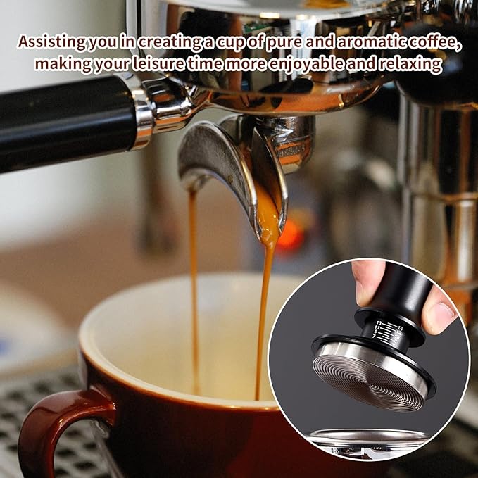 10PCS Espresso Accessories Kit - Espresso Knock Box and Tamping Station,Coffee Tamper,Distributor,WDT,Dosing Funnel,Puck Screen,Brush,Coffee Spoon,Latte Pen,16 Stencils Fits Breville 54mm Portafilter