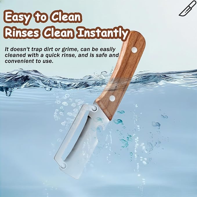 Premium Vegetable Peeler with Wooden Handle and Bottle Opener, Multi Functional Vegetable Peeler for Kitchen, Stainless Steel Blade Kitchen Tool for Vegetables or Fruits That Need to Be Peeled(1PCS)