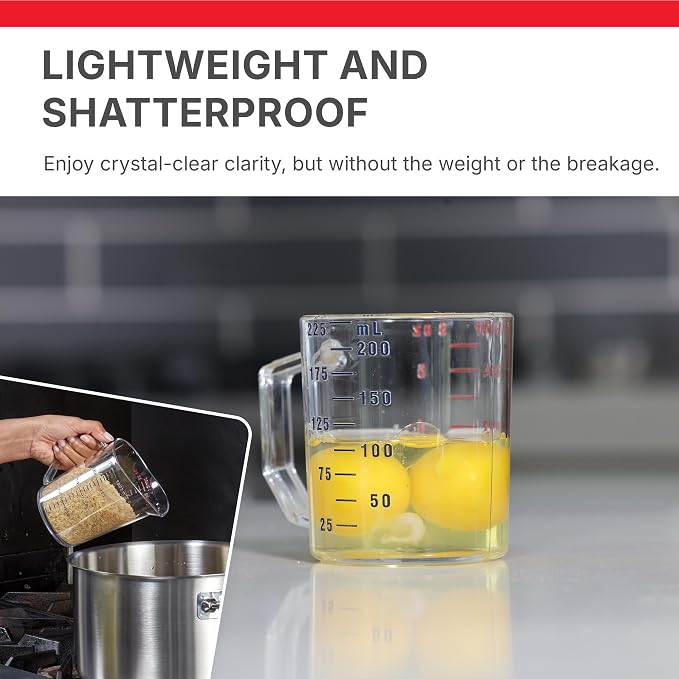 Cambro Measuring Cup - 3 Pack - 1 Cup, 2 Cup, 4 Cup (Clear)