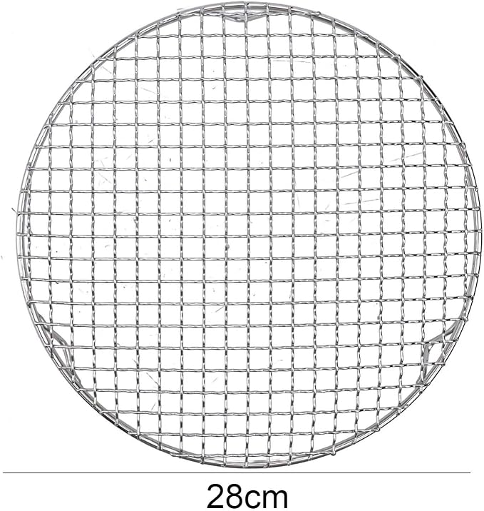 Professional Round Cooling Rack, Stainless Steel Wire Oven Grill for Food, Baking Cakes, Pizza, Barbecue, Drying, Easy Clean, Silver, Various Sizes(28cm)