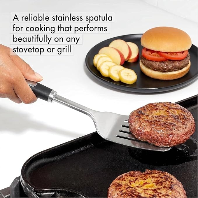 Cooking Utensil Set, Stainless Steel Kitchen Tools Include Solid & Slotted Spatula,Soup Ladle, Heat-Resistant, Dishwasher Safe, Ergonomic Handle