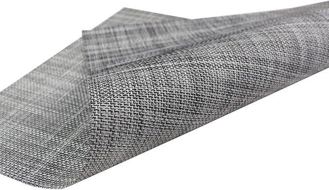 Placemats Kitchen Table Mats Set of 4 Washable Easy to Clean PVC Placemat (Placemats Set of 4, Smoky Gray)
