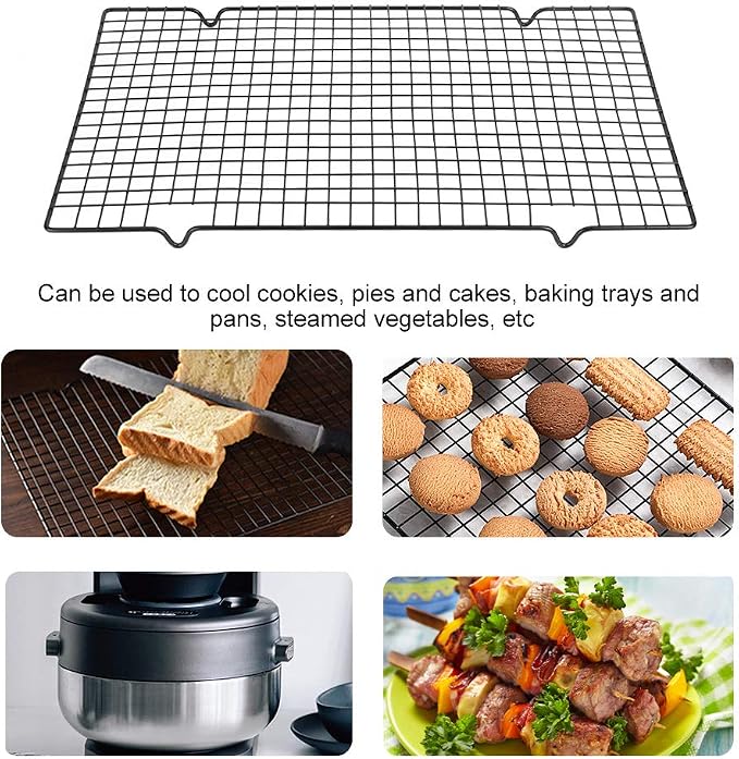 Stainless Steel Cooling Rack, Nonstick Grill Grid Baking Net for Barbecue Cookies Cakes,15.9x10x0.8in