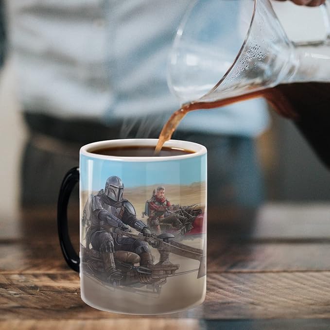Morphing Mugs Star Wars – The Mandalorian – The Marshal - Thomas Kinkade Studios – One 11 oz Color Changing Ceramic Mug – Image Revealed When HOT Liquid Is Added! MMUG1445