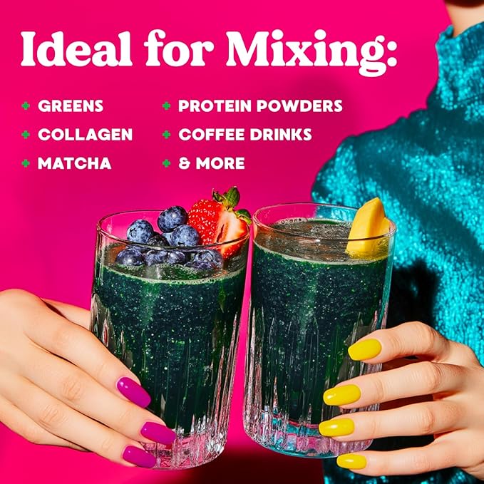 Simply Blossom - Milk Frother - Electric Handheld Mixer & Drink Stirrer – Frothing Wand for Greens, Coffee, Matcha, Protein – Stainless Steel, Battery Operated