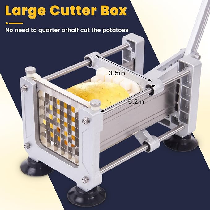 Commercial Vegetable Fruit Chopper 1/4″&3/8″ Blade Heavy Duty Professional Food Dicer Kattex French Fry Cutter Onion Slicer Stainless Steel for Tomato Peppers Potato (16in Hand Pressure Style)