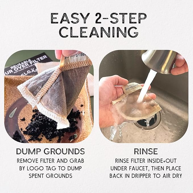 (2-Pack) Reusable Organic Cotton Pour Over Cone Filters for Hario V60 and Chemex Style Style Filters — Pourover Coffee Filter Maker Cup Ceramic, Glass, Plastic Dripper (Size 03, 1-6 Cups)
