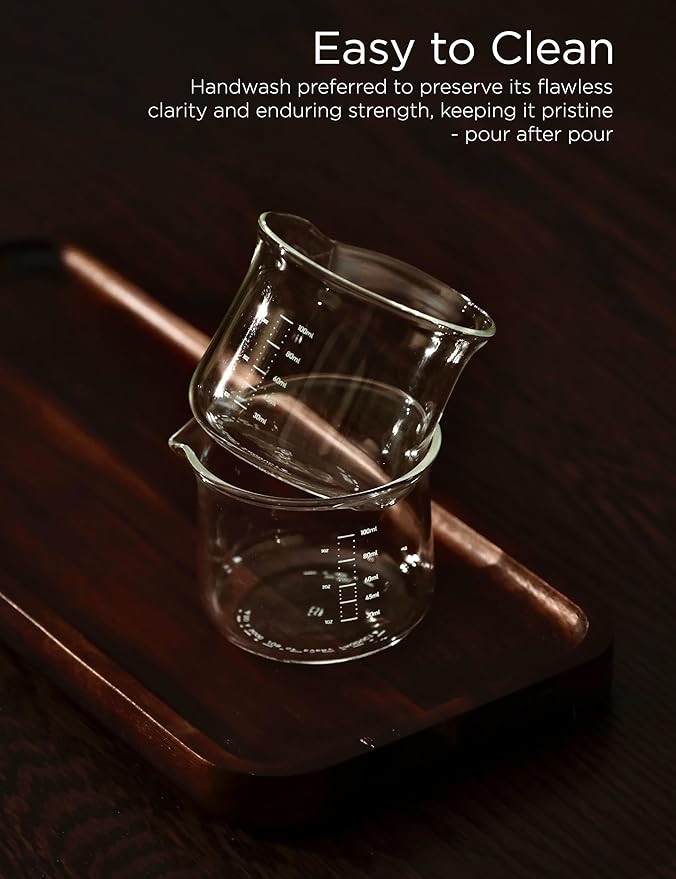 Tea and Espresso Measuring Cup, 3 Oz/100ml High Borosilicate Espresso Shot Glass, Dual Scale, Coffee Machine Accessories Barista Tools, Beaker Style
