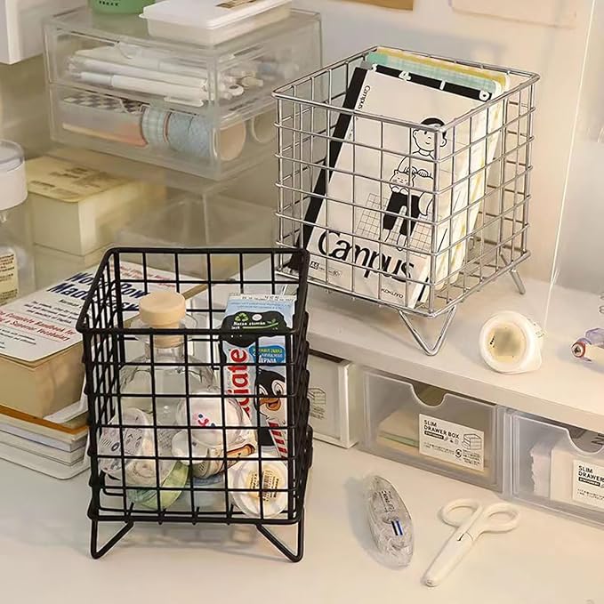 Coffee K Cup Holder Coffee Pod Rack Coffee Organizer Stand K Pod Container, Metal Creamer Holder, Coffee Bar Accessories Basket K Pods Storage for Kitchen Counter, Black