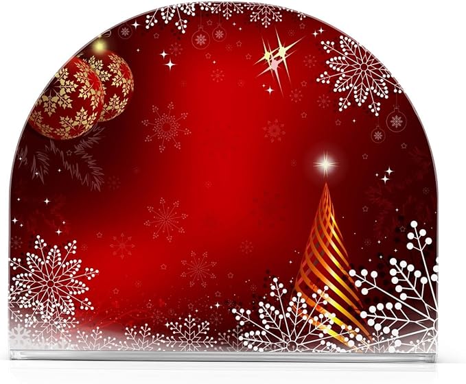 Acrylic Fall Napkin Holder for Table Kitchen Christmas Red Balls Snowflakes Cocktail Dinner Napkin Holders Paper Towel Dispenser Countertop Modern Home Decor
