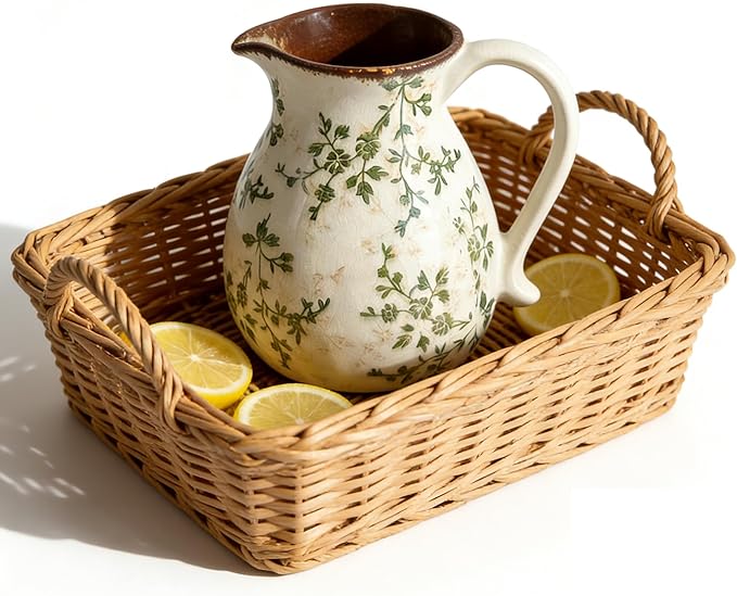 Ceramic Utensil Holder for Kitchen Counter, 6.1 Inch Vintage Farmhouse Rustic Cooking Utensil Holder, Modern Home Decor Countertop Organizer Crock for Flower Pot, Spoons & Kitchen Tools