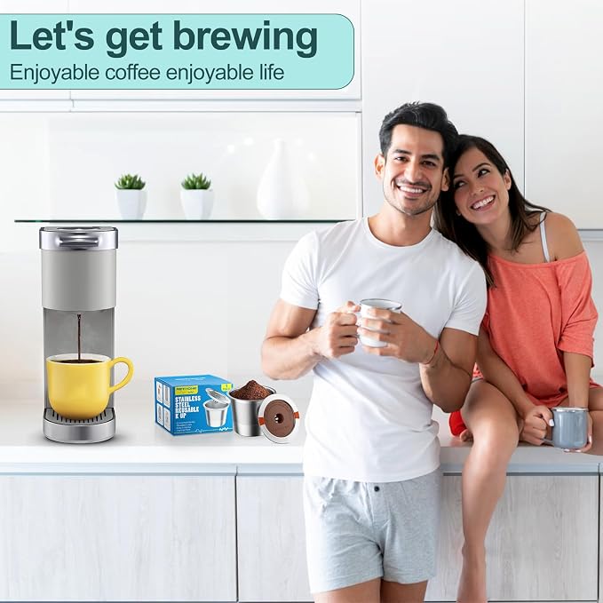 RETHONE K Cup Reusable Coffee Pods, Stainless Steel Reusable K Cups Compatible with Keurig 1.0 & 2.0 Coffee Machines Brewers Refillable K Cups (1 Pack)