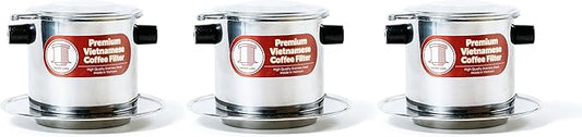 3 Pack Vietnamese Coffee Infuser Filter Set, Restaurant Quality, 8oz