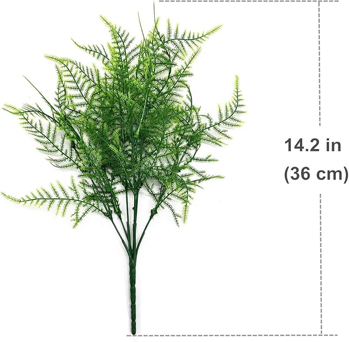 CATTREE Artificial Plants, Plastic Plants Bushes Fern Grass Shrubs Fake Leaves Wedding Home Garden Verandah Table Centerpieces Arrangements Christmas Party Decoration Planting Filler 4 Pcs