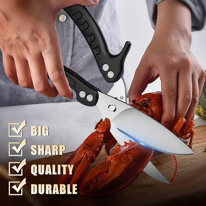 DRAGON RIOT Heavy Duty Kitchen Shears 2 Pack,A Must Have Kitchen Shears for Chicken and Meat Cutting - Dishwasher Safe and Stainless Food Kitchen Scissors for Thanksgiving