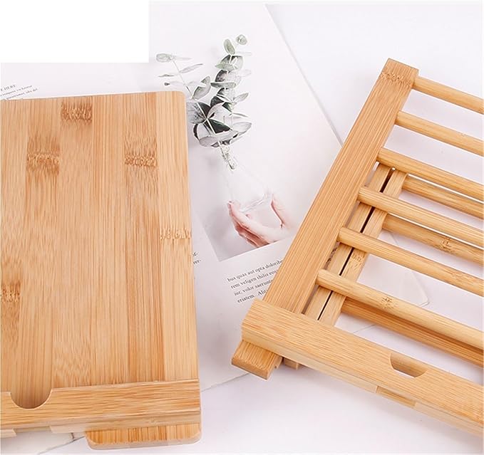 Kitchen Recipe Holder Wooden Recipe Book Holder for Office Kitchen Counter Multifunctional Stand(B)