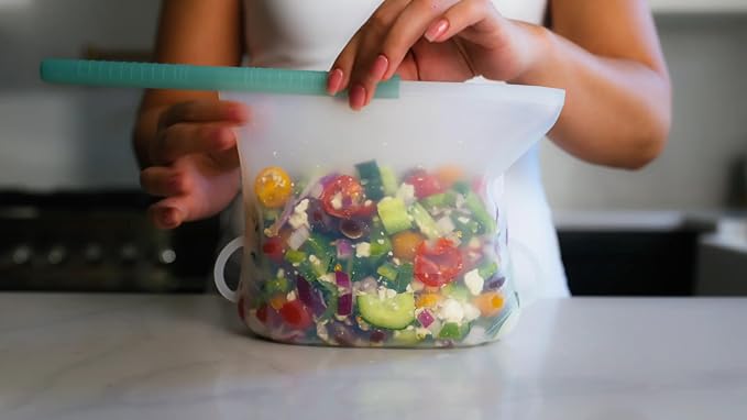 GripStic Steam + Store Bags, Reusable Silicone Bags. Microwave Safe Food Storage Bags for Steaming & Reheating and Storing, BPA Free – Set of 3