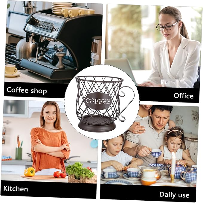 Zerodeko Cup Holder Coffee Storage Organizer Basket Container for Counter Coffee Bar