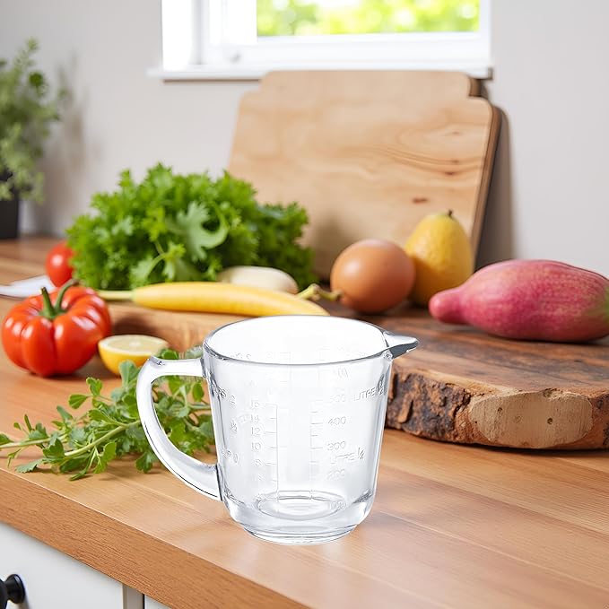 Left Handed Glass Measuring Cups for Left Hand People(2-Cup, 500 ml)
