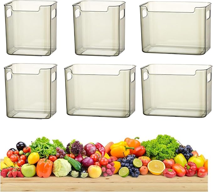 Stackable Crystal Clear Freezer Storage Bins - 2468 Pcs Organizer For Frozen Food, Meat & Veggies, Durable Plastic With Handles For Kitchen Cabinet, Space-saving Solution Green S+L
