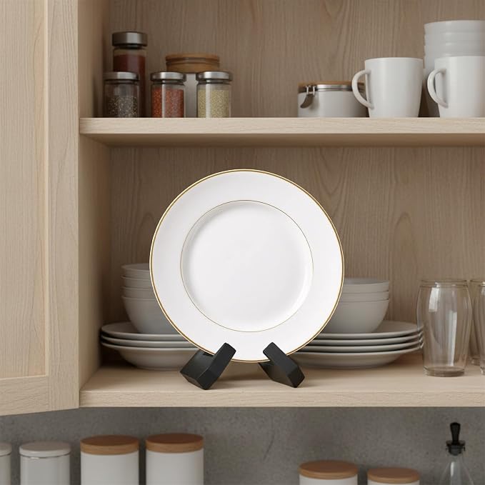 Wooden Cookbook Stand for Kitchen, Rustic Black Counter Cookbook Holder Book Stands Display for Recipe, Photo, Plate, Tablet PC (Black)