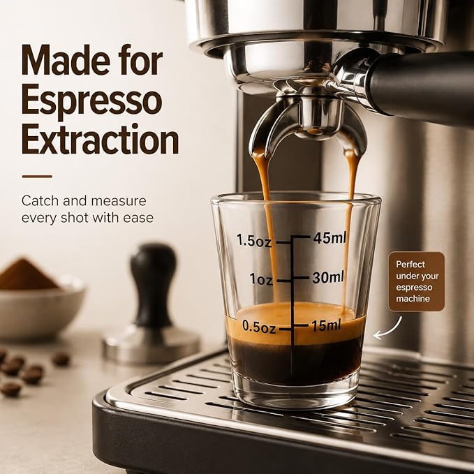Ruckae Shot Glasses Measuring Cup Set 12 Pack Espresso Shot Glasses Liquid Heavy Glass -Incremental Measurement 1.5oz Shot Glass for Bars and Home Use