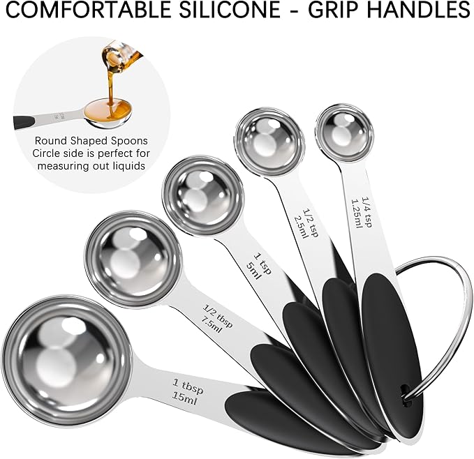 TILUCK Measuring Cups and Spoons Set, Stainless Steel, Kitchen Utensils for Cooking and Baking (12)