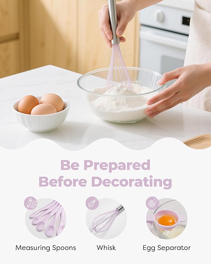 Kootek 158PCs Cake Decorating Kit, Baking Supplies Tools - Includes Cake Stand Turntable, 64 Icing Piping Tips Set, 2 Frosting Spatulas, 3 Scrapers, 50+2 Pastry Bags, Coupler, Video Tutorial, Booklet