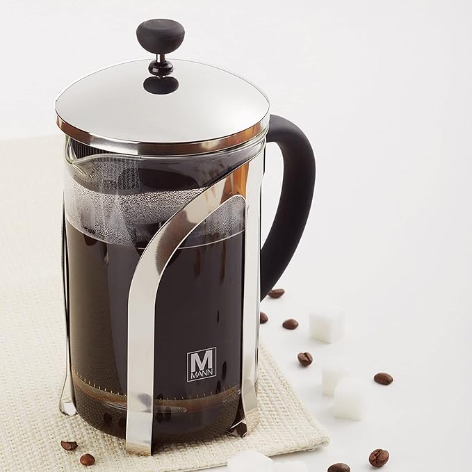 French Press Coffee Maker Percolator Pot,800ml Clear Superiour Glass,Insulated.Ideal for Tea,Coffee.Superiour Filter Press