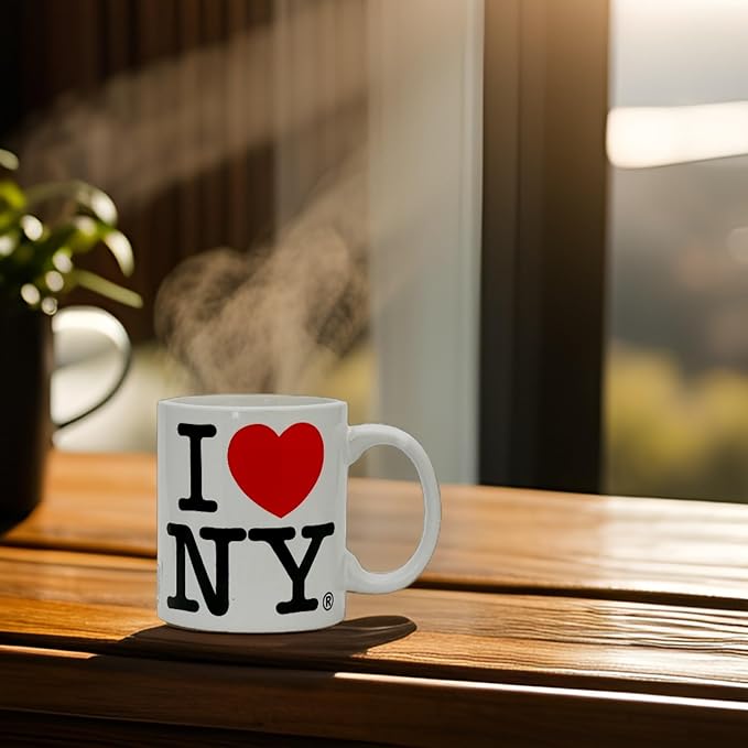 City-Souvenirs I Love NY Mugs Set of 2, Black and White 11oz Ceramic