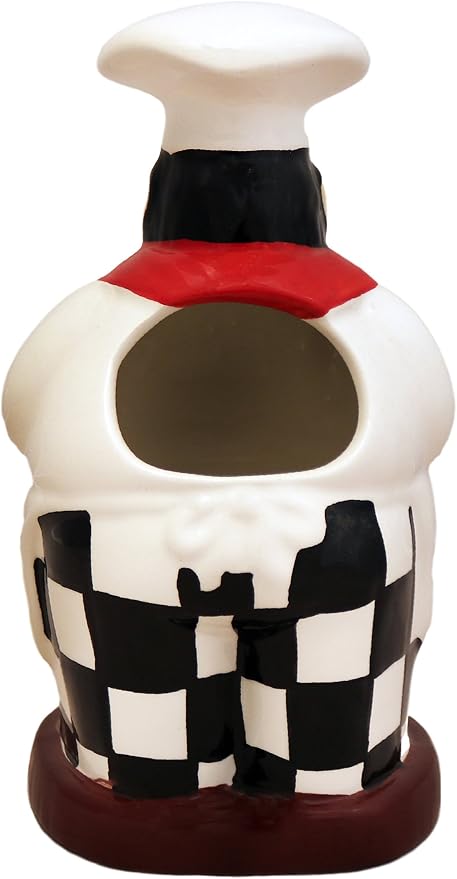 ACK Fat Chef Hand Painted Ceramic Utensil Jar, Utensil Holder, Modern Kitchen Decor, Kitchen Storage for Spoon, and More