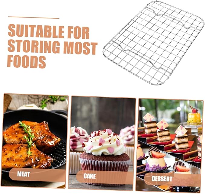 ULTECHNOVO Stainless Steel Baking Rack for Grilling Cooling and Drying 1 Unit Dishwasher Safe for Small Ovens and BBQs Versatile Cooking Tool