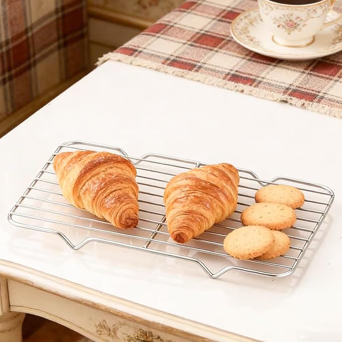 Rectangle Roasting Rack 6.3" x 10.2" Stainless Steel Cooling Rack Oven & Dishwasher Safe Wire Rack for Cooking Baking Roasting Cooling and Grilling Non-Stick Coating Baking Rack