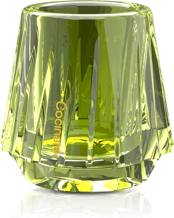Cocinare KissCup Crystal Espresso Cup – 1.5oz Demitasse Cup for Espresso, Pour-over coffee & Tea, Lime Green, Art Crystal