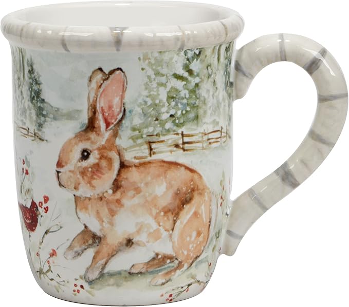 Winter’s Walk Set of 4 Ceramic Mugs – Enjoy hot cocoa, tea, or coffee in these delightful 16oz mugs adorned with foxes, owls, and raccoons, adding a touch of winter wonder to your mornings