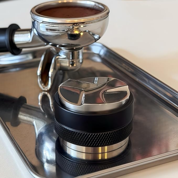 Espresso Accessory - 51mm Espresso Tamper and Distributor, Coffee Grounds Leveler, Adjustable Depth Compatible - Professional Espresso Manual Tamper. (53mm)