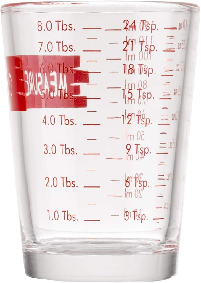 Tablecraft H1433T Measuring Cup Measure-N-Pour, 4 oz, Clear