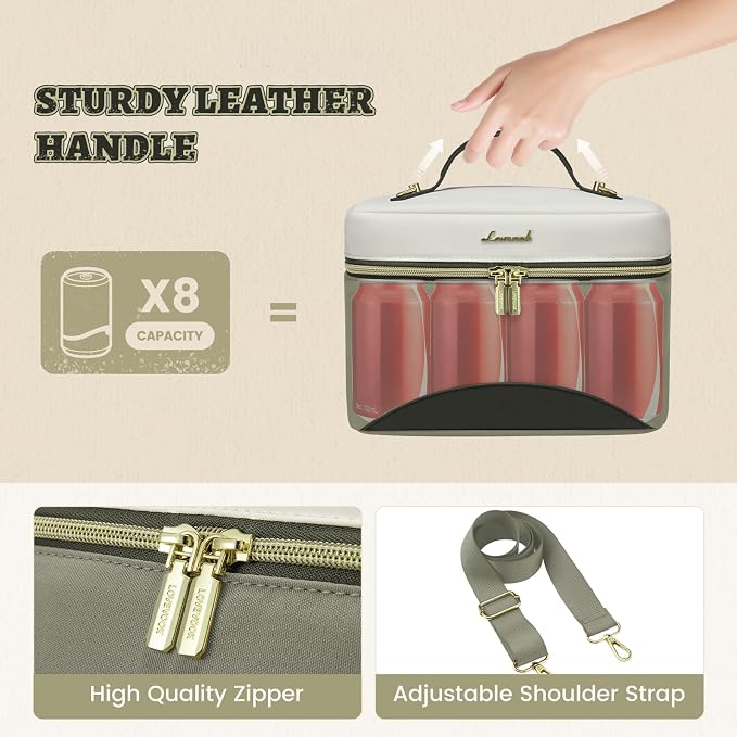 LOVEVOOK Insulated Lunch Bag for Women,Adult Lunch Box for Women,Leakproof Cooler Bag for Office Picnic Hiking Beach,Lunch Tote Bag with Adjustable Shoulder Strap