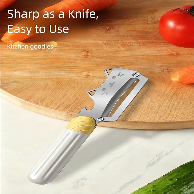 Multifunctional Vegetable Peeler with Stainless Steel Blade and Bottle Opener - Ideal for Veggie Potato Carrot and Apple Peeling