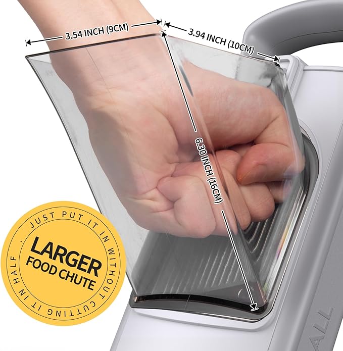 Safe Mandoline Slicer for Kitchen, 6 in 1 Vegetable Chopper, French Fry Cutter For Potatoes, Potato Slicer,Food Chopper,Adjustable Thickness 0.1-8 mm, With Peeler/Cleaning Brush (Deep Gray)