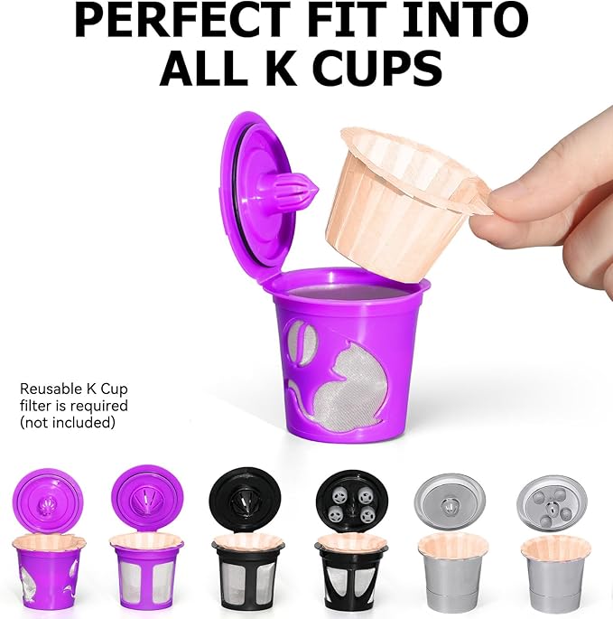 100 Count Fanativita K Cup Coffee Filters Disposable for Keurig Single Cup, Compatible with All Reusable K Cups (Unbleached) (Pack of 2)