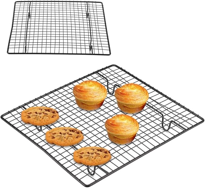Yosoo Stainless Steel Cooling Rack Baking Rack Cooking Grill Tray for Bread with Small Holes for Even Air Circulation Suitable for Biscuit Cake