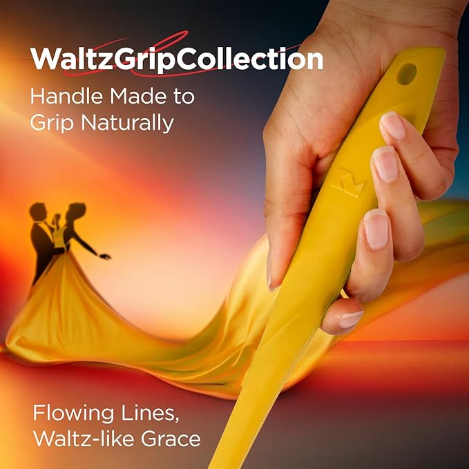 Kitchen Mama WaltzGrip Platinum Silicone Jar and Can Spatula Utensil Set: Heat-Resistant, Nonstick Scraper, Scooping, Perfect for Smoothies, Jam, Cream, Butter, Dishwasher Cooking Gadget (Yellow)