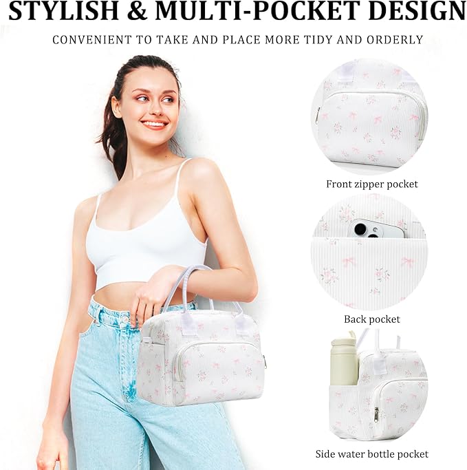 MEXS Insulated Lunch Bag for Women Men Large Reusable Lunch Box Adult Leakproof Portable Cooler Tote Bags for Work Picnic
