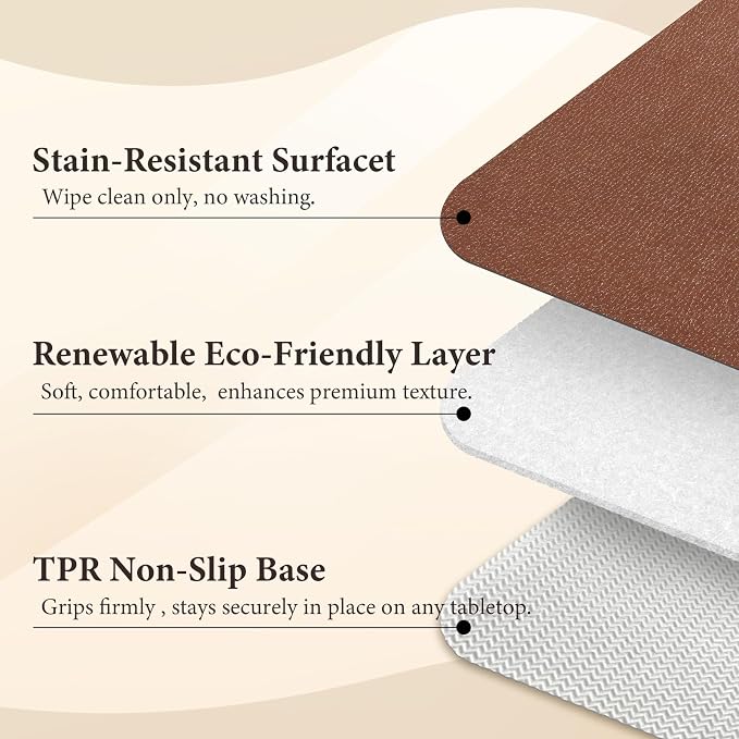 Vinyl Placemats Set of 4-12x17 Inch - Heat Resistant Washable Place Mats Waterproof Non-Slip Wipeable Table Mats for Dining Table Decor, Indoor/Outdoor Plastic Mat